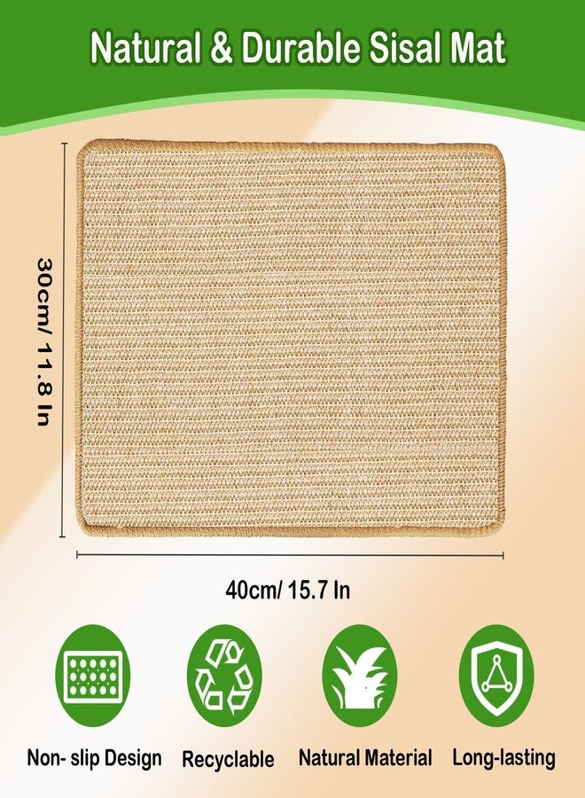 Mooydee Rabbit Scratching Pad, 16 x 12 Inch Natural Sisal Bunny Scratch Mat Scratcher Mats Claws and Teeth Care for Biting Sleeping Nesting Small Animal Bedding Bed Play Toy (Beige+Brown, 1Pc) - Image 2